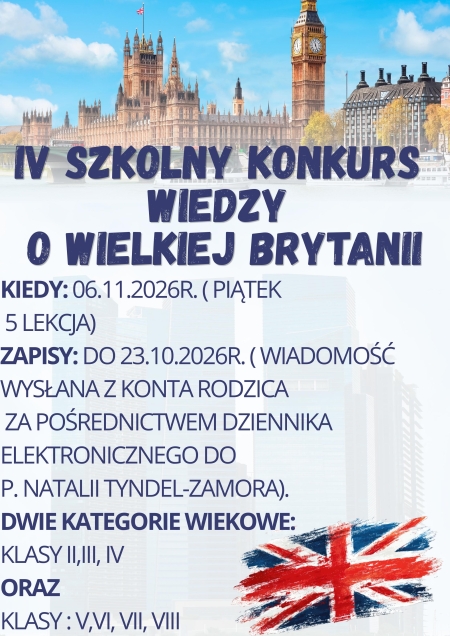 Szkolny Konkurs Wiedzy o Wielkiej Brytanii 
